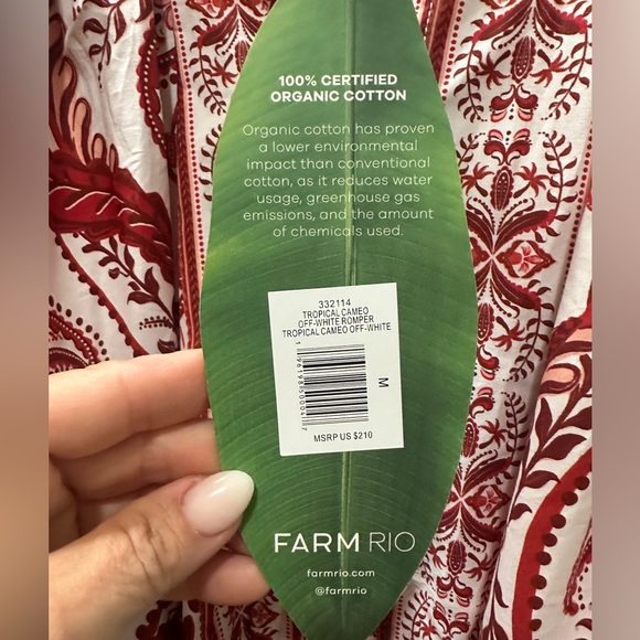 FARM Rio Off-White Tropical Cameo Cotton Romper Size M TROPICAL CAMEO- NWT! - Picture 5 of 6